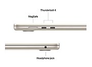 Laptop Apple MacBook Air 15 MW0W3RO/A, 15.3 inch 2880 x 1864, Apple M4 10-Core (10 C / 10 T), 16 GB RAM, 256 GB SSD, Apple 10-Core GPU, Mac OS, Starlight