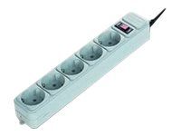 PRELUNGITOR GEMBIRD, Schuko x 5, conectare prin Schuko (T), cablu 3 m, 16 A, protectie supratensiune, protectie copii, gri,  SPG3-B-10C  (include TV 0.75 lei)