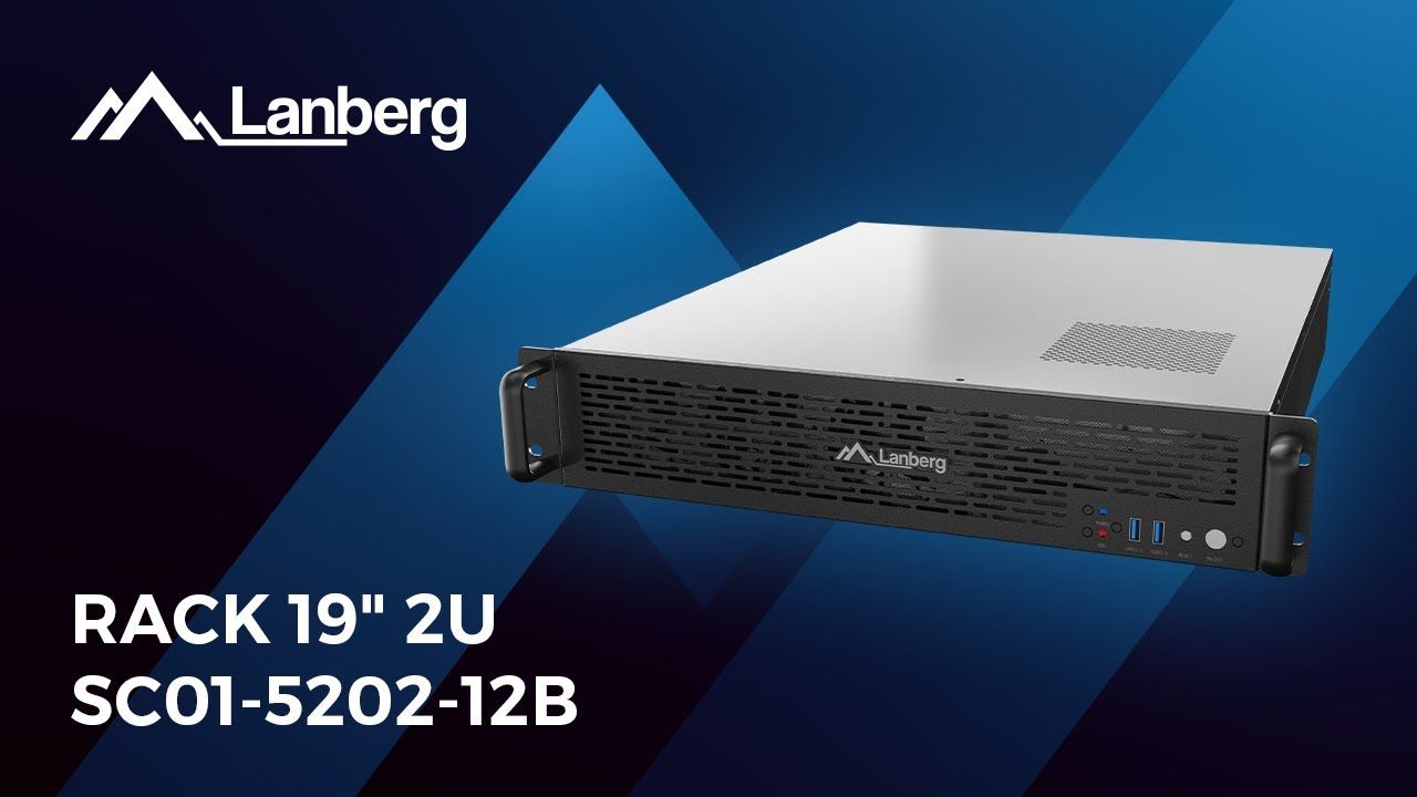 Module server case Lanberg SC01-5202-12B Rack (2U)