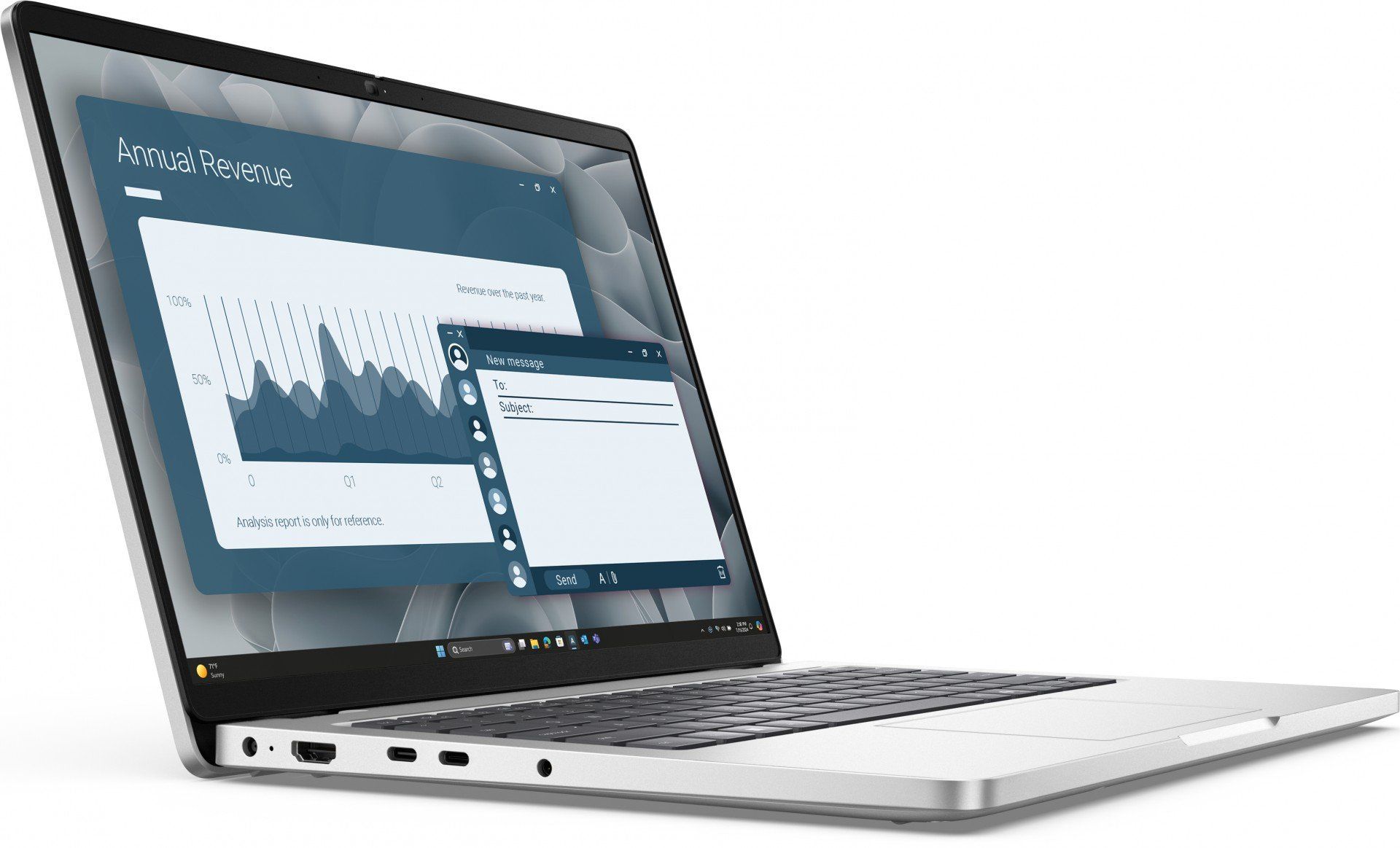 Laptop Dell Pro PC14255, 14 inch 1920 x 1200, AMD Ryzen AI 7 350 (8 C / 16 T, 2 GHz - 5 GHz, 24 MB cache, 28 W), 16 GB DDR5, 512 GB SSD, AMD Radeon Graphics, Windows 11 Pro, Tastatura English International, Platinum