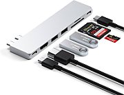 Satechi PRO HUB SLIM (1xUSB4,1xHDMI,2xUSB-A,SD/MicroSD,UHS-I up to 104MB/s, SD/SDHC/SDXC up to 2TB,1xUSB-C) - Silver