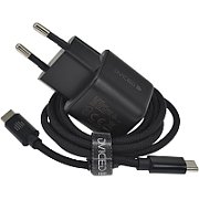 Dviced Wall charger 30W GaN USB-C EU w cable - Black