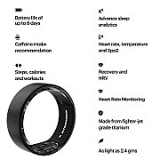 Ultrahuman Ring Air - Smart Ring, Charger, USB Cable / Size-12- Aster_Air_Black
