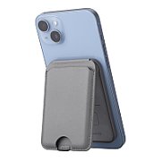 Dviced Leather magsafe foldable cardholder and stand - Grey