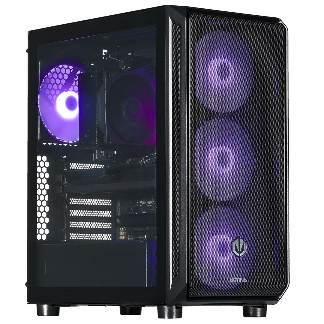 Desktop PC Actina Midi Tower, AMD Ryzen 5 7600 (6 C / 12 T, 3.8 GHz - 5.1 GHz), 32 GB RAM, 1 TB SSD, NVIDIA GeForce RTX 5060 8 GB, Fara sistem de operare