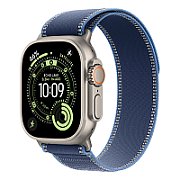 Apple Watch Ultra 3 GPS + Cellular 49mm Natural Titanium Case with Blue/Bright Blue Trail Loop - M/L