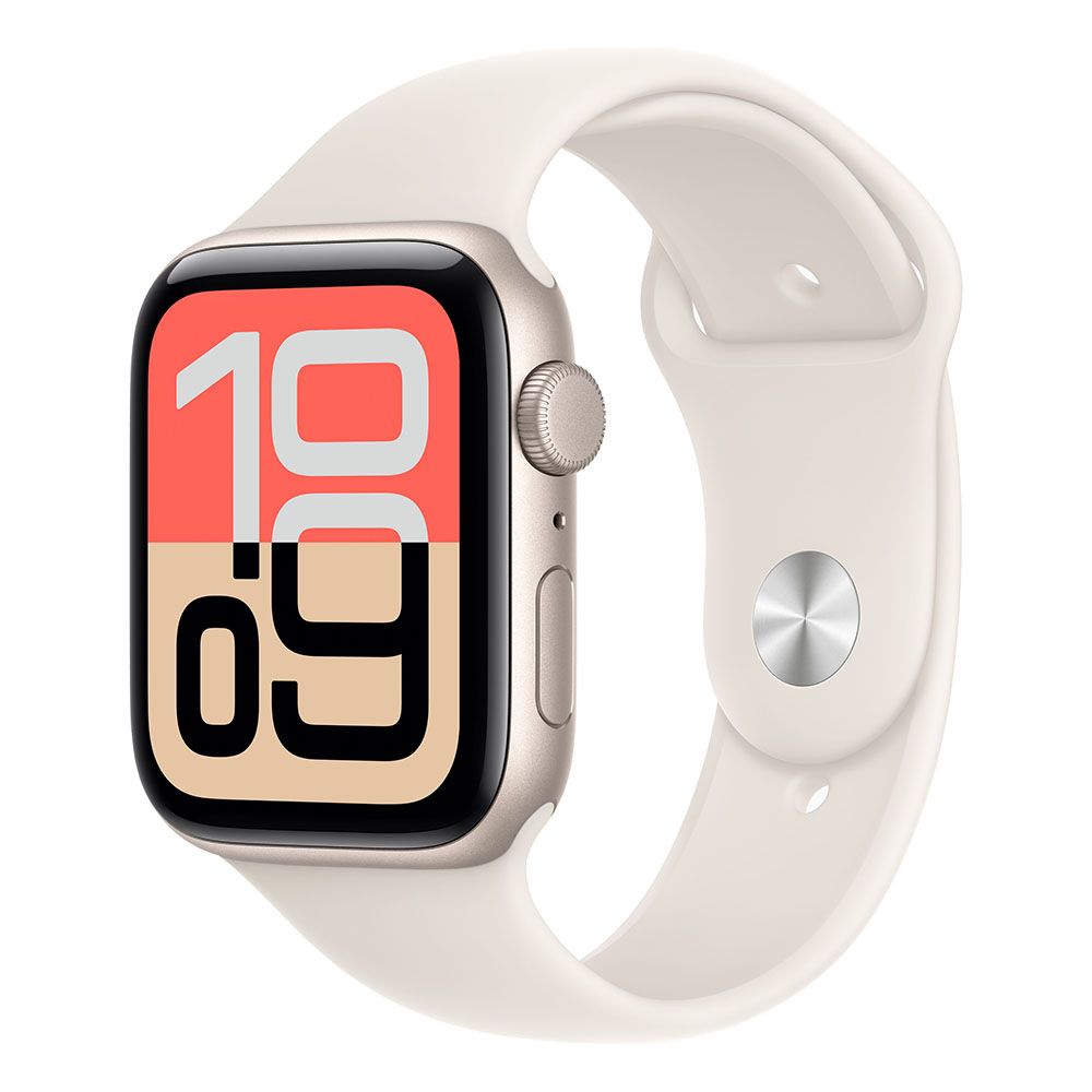 Apple Watch SE 3 GPS 44mm Starlight Aluminium Case with Starlight Sport Band - M/L