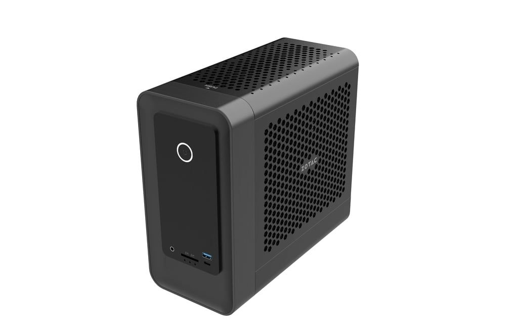 Desktop PC ZOTAC ZBOX Magnus Mini PC, Intel 265 (20 C / 20 T, 1.8 GHz - 5.3 GHz, 30 MB cache, 65 W), 16 GB DDR5, 1 TB SSD, Fara unitate optica, NVIDIA GeForce RTX 5070 12 GB, Adaptor extern, Windows 11 Home