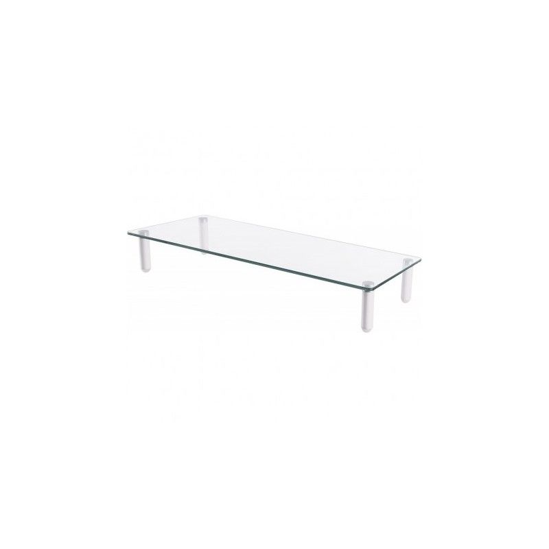 Suport de sticla multifunctional de birou, pentru monitor, TECHLY, alb, ICA-MS 461