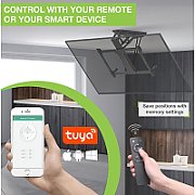 Suport TV electric de tavan, cu telecomanda, smart, aplicatie telefon Tuya, reglabil, 32-70 inch, Negru, Techly, ICA-PLB 546M