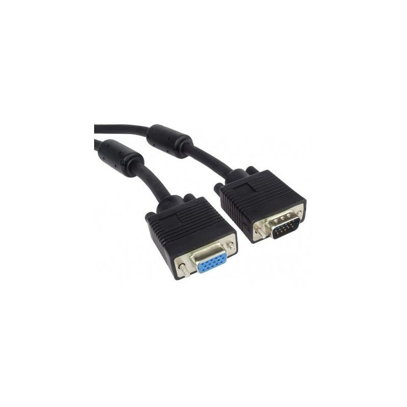 Cablu prelungitor VGA, mama - tata, cu ferite, dubluecranat, 20m, PremiumCord