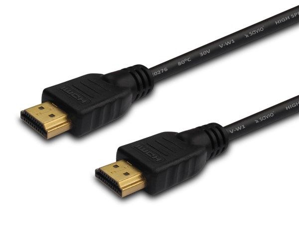 SAVIO CL-195 HDMI cable 2 m  black  gold-plated connectors  v2.0 high speed  ethernet/3D