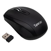 MOUSE Spacer, PC sau NB, wireless, 2.4GHz, optic, max.1600 dpi, butoane/scroll 4/1, rezolutie selectabila, negru,  SPMO-WS-BK-04   (timbru verde 0.18 lei)
