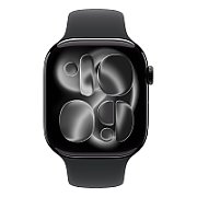 Apple Watch Series 11 GPS + Cellular 46mm Jet Black Aluminium Case with Black Sport Band - S/M