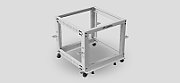 OPEN RACK 19  15U 600X600-1100 ADJUSTABLE GREY LANBERG