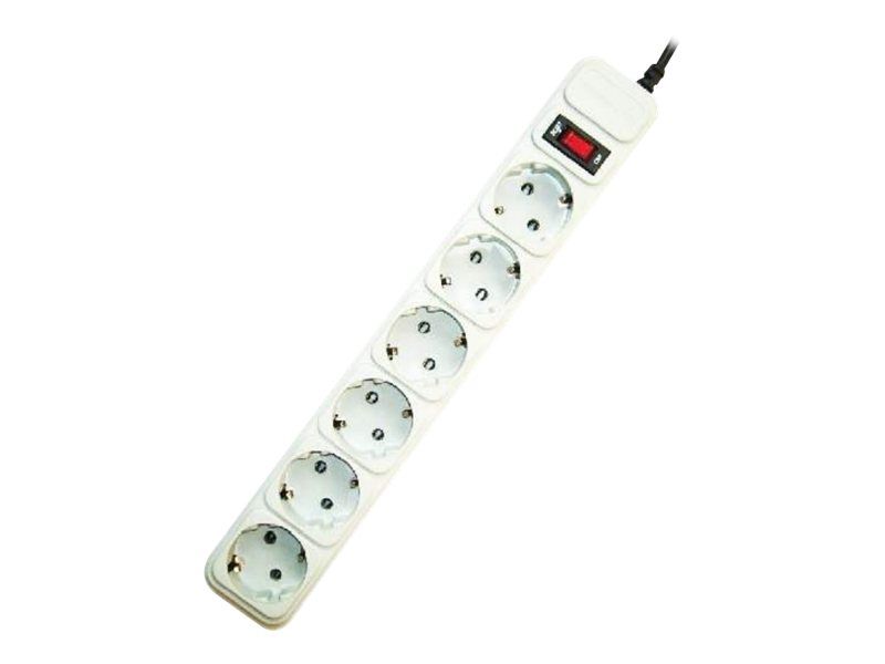 PRELUNGITOR GEMBIRD, Schuko x 6, conectare prin Schuko (T), cablu 3 m, 16 A, protectie supratensiune, protectie copii, gri,  SPG6-B-10C  (include TV 0.75 lei)