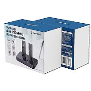 Gembird DD2-U3M2 Desktop dual drive USB Type-C M.2 NVME (and SATA) SSD docking station  black