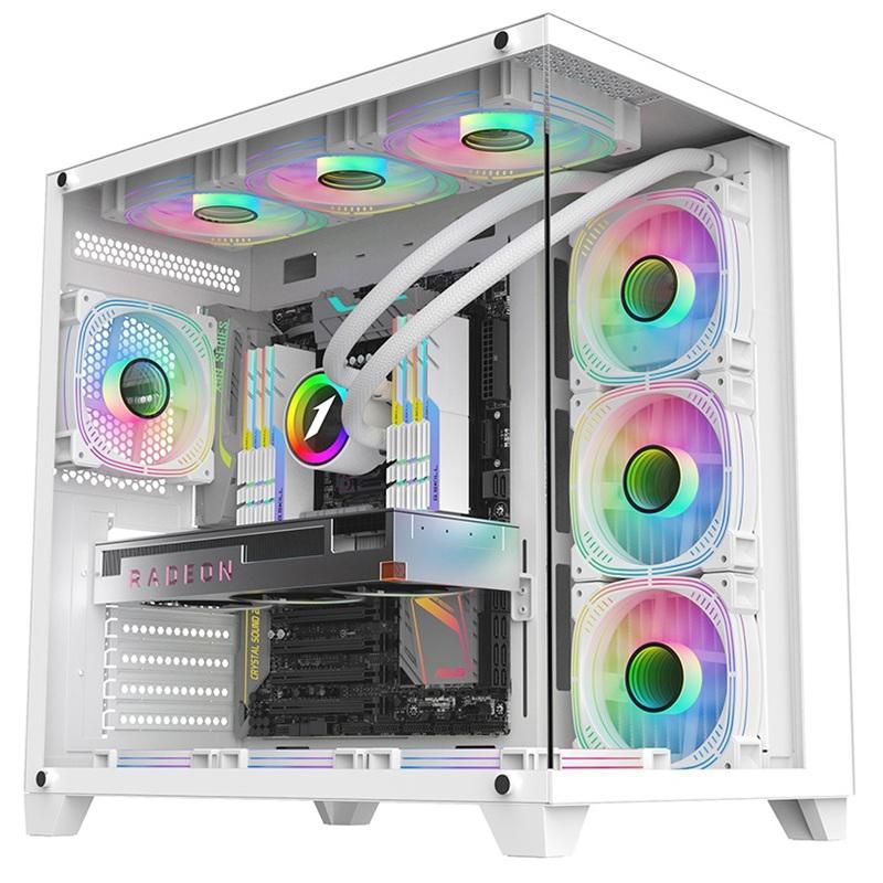 Carcasa 1STPLAYER Gaming MV8 TP WHITE