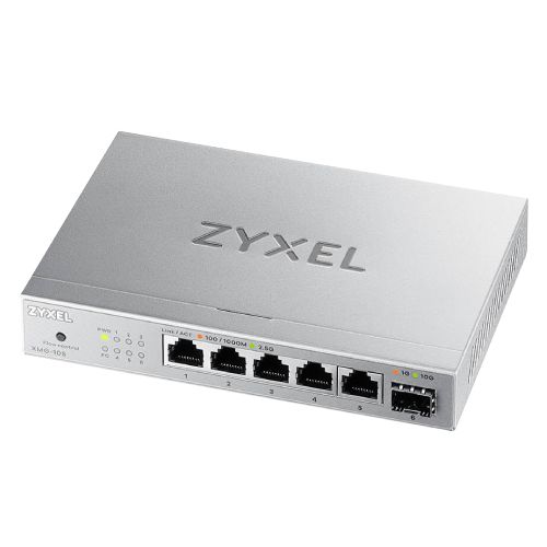 Zyxel XMG-105 5 Ports 2,5G + 1 SFP+ MultiGig unmanaged Desktop Switch