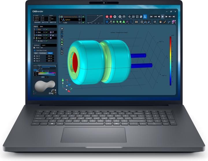 Laptop Dell Pro Max 18 Plus MB18250, 18 inch 2560 x 1600, Intel Core ultra 9 285HX (24 C / 24 T, 2.1 GHz - 5.5 GHz, N/A cache, 55 W), 64 GB DDR5, 2 TB SSD, Nvidia RTX Pro 4000, Windows 11 Pro, Tastatura English International, N/A