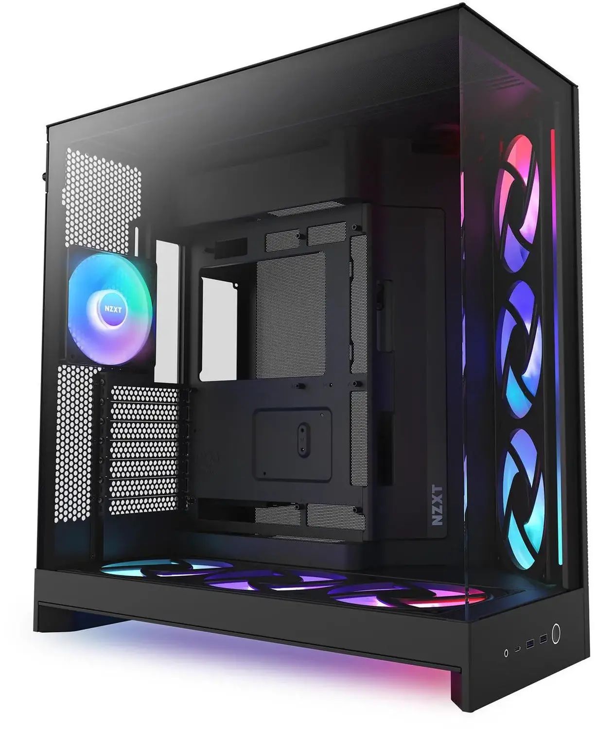 H9 Flow RGB+ (2025), Dual-Chamber, Mid-Tower, Control Hub, Negru