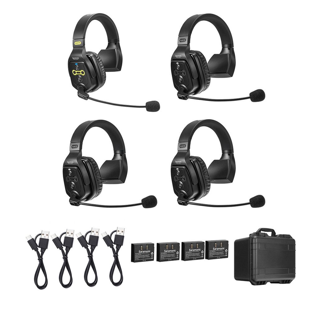 Solutie intercom completa Saramonic WiTalk WT4S4xbat, 4 pers, Full-Duplex 1.9GHz, single-ear