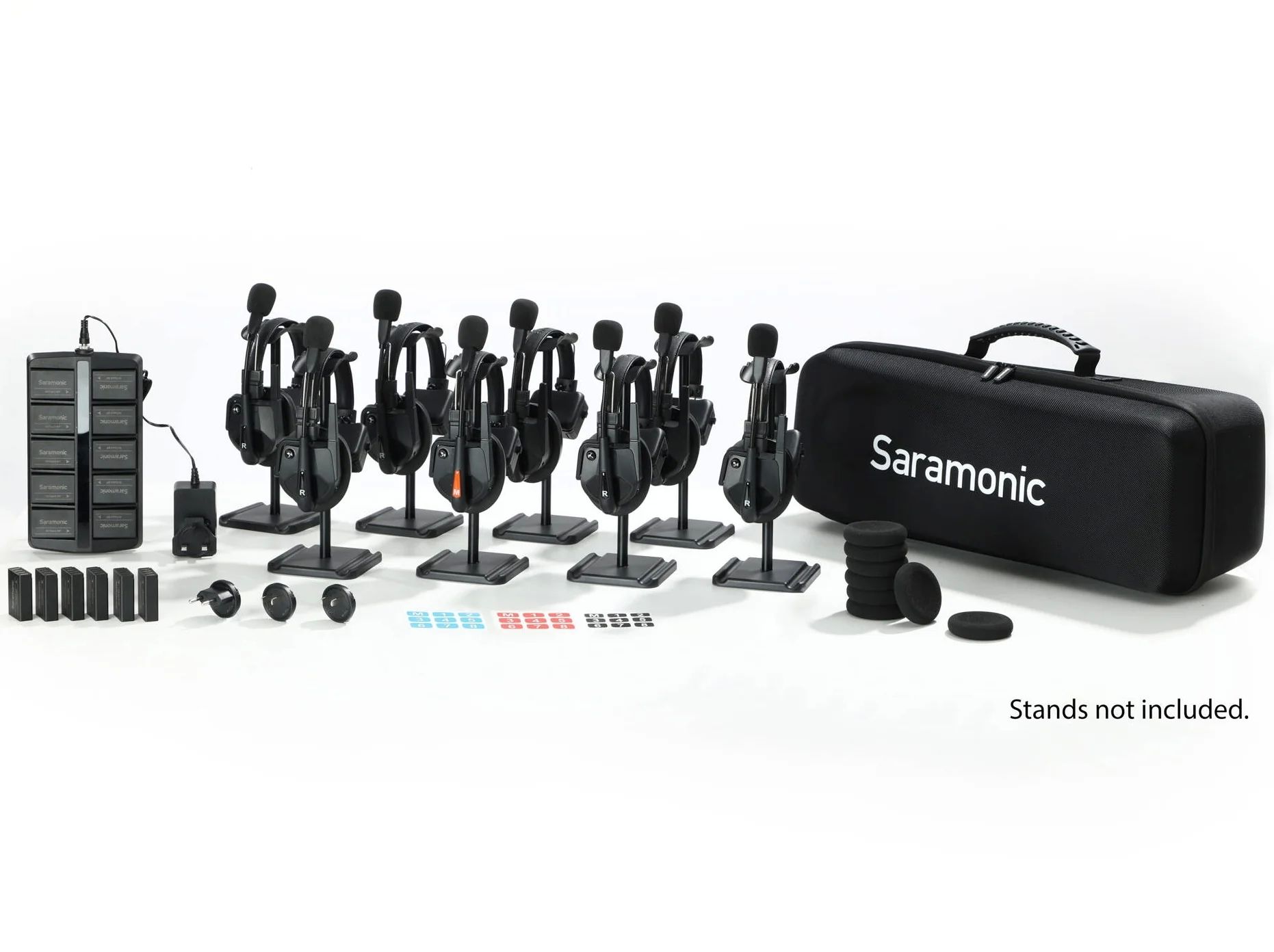 Solutie intercom completa Saramonic WiTalk9 WT8S16xbat, 8 pers, Full-Duplex, 1.9GHz, single-ear