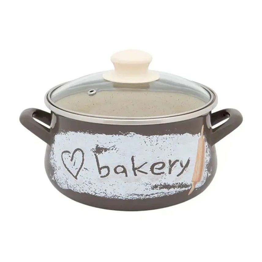 Oala 1.65l cu capac din sticla Bakery Metalac email/14cm/1.65l