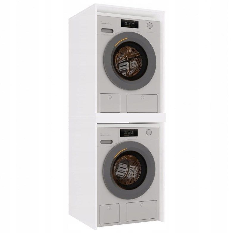 POLA TWIN WHITE WASHING MACHINE AND DRYER CABINET