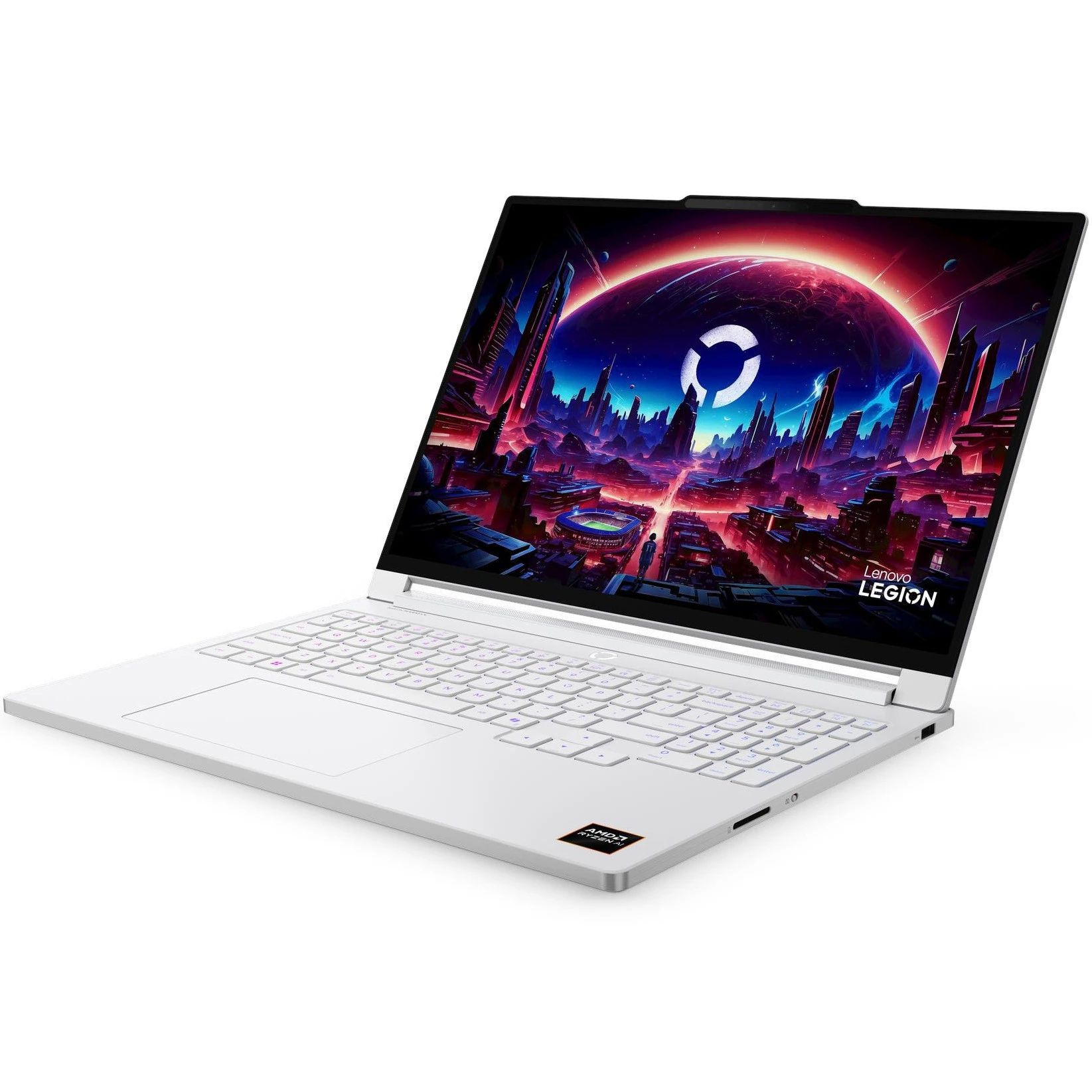 Laptop Lenovo Legion 7 16AGP11 83Q80011RM, 16 inch 2560 x 1600, AMD Ryzen AI 9 HX 470 (12 C / 24 T, 2 GHz - 5.2 GHz, 36 MB cache, 55 W), 32 GB LPDDR5X, 1 TB SSD, Nvidia GeForce RTX 5060, Fara sistem de operare, Tastatura English, Glacier White