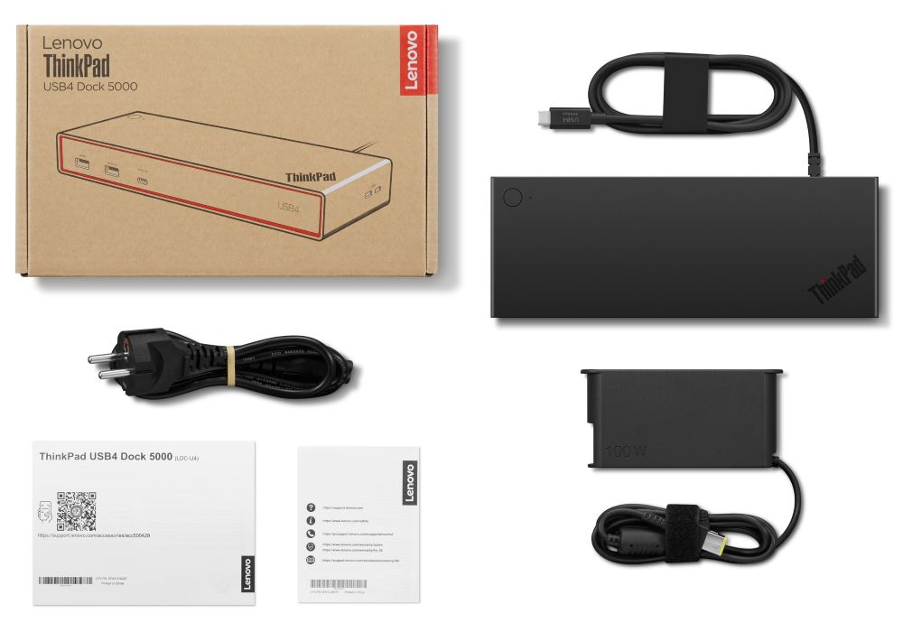 Lenovo ThinkPad USB4 Dock 5000 Wired Thunderbolt 4 Black