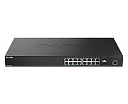 D-Link DMS-1250-18/E. Switch type: Managed, Switch layer: L2. Basic switching RJ-45 Ethernet ports type: 2.5G Ethernet (100/1000/2500), Basic switching RJ-45 Ethernet ports quantity: 16. MAC address table: 16000 entries, Switching capacity: 120 Gbit/s. Networking standards: IEEE 802.1Q, IEEE 802.1p
