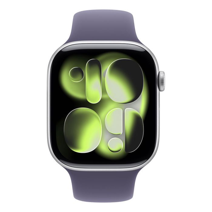 Apple Watch Series 11 GPS + Cellular 46mm Silver Aluminium Case with Purple Fog Sport Band - M/L