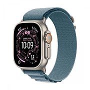 Apple Watch Ultra 3 GPS + Cellular 49mm Natural Titanium Case with Light Blue Alpine Loop - Small