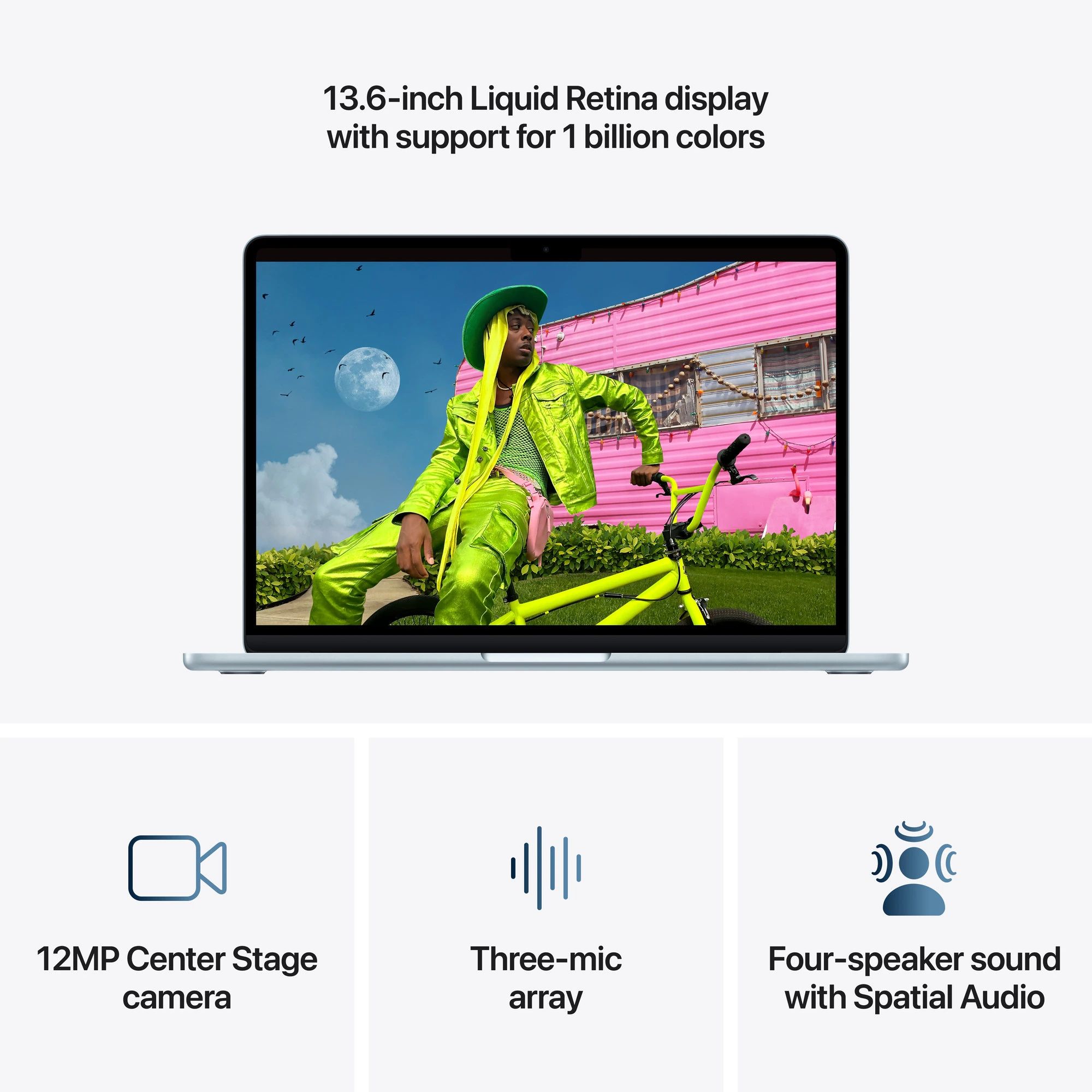Laptop Apple MacBook Air MacBook Air 13, 13.6 inch 2560 x 1664, Apple M5 10-core (10 C / 10 T, N/A - N/A, N/A cache, N/A), 32 GB LPDDR5, 512 GB SSD, Apple 10-core GPU, macOS, Tastatura US English, Sky Blue