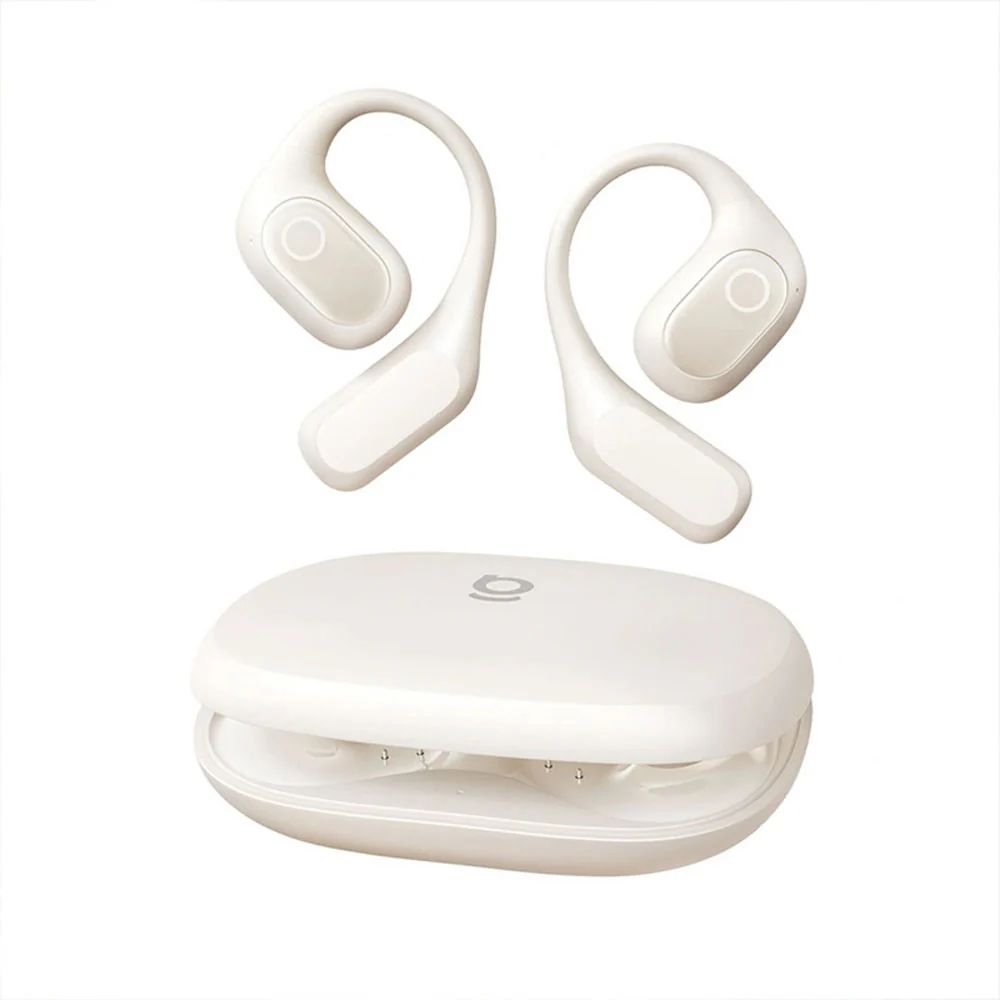 CASTI Baseus Bowie Eli 2i Fit Open-Ear True Wireless, on ear, pt smartphone, microfon pe casca, conectare prin Bluetooth 6.0, alb  A0102603  (timbru verde 0.18 lei) - 6932172696924