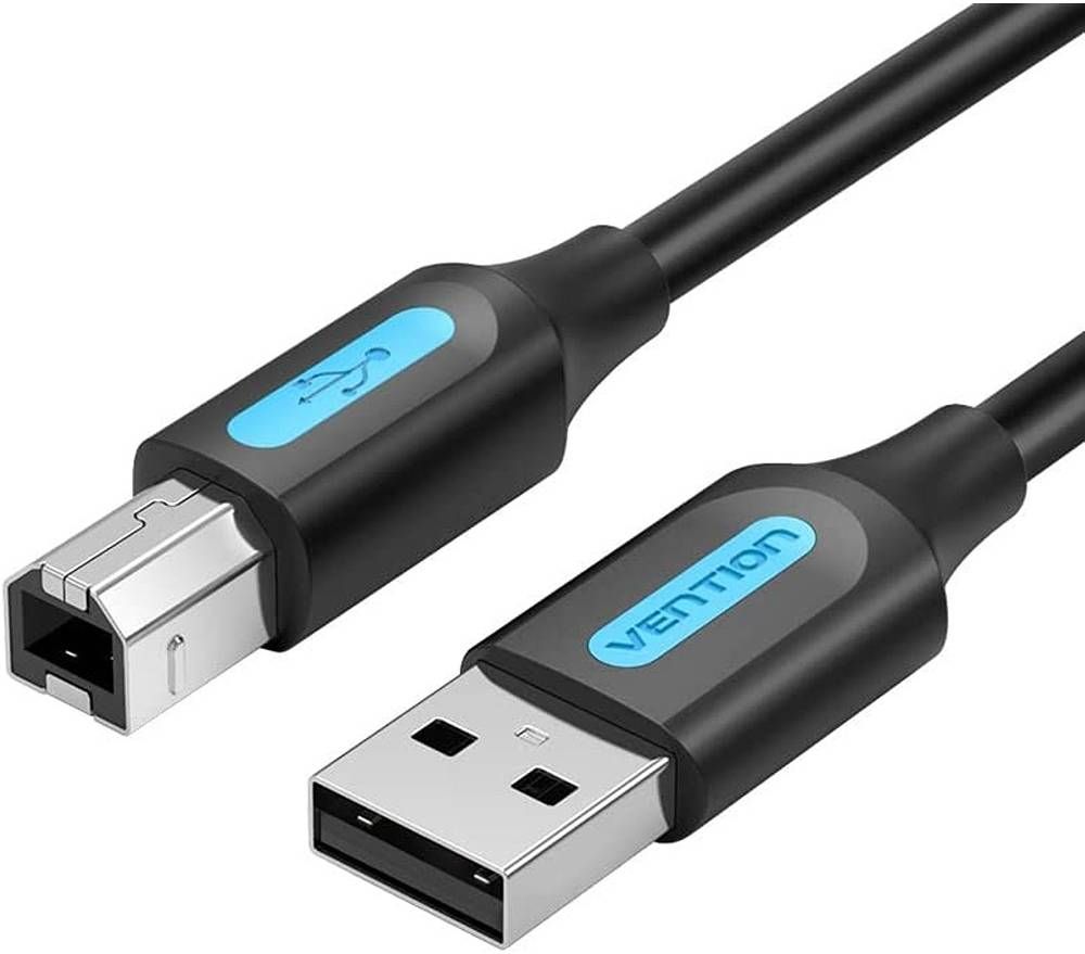 Cablu USB imprimanta Vention, 0.5m, USB-A 2.0 (T) la USB-B 2.0 (T), PVC, negru,  COQBD  (timbru verde 0.08 lei) -6922794748545