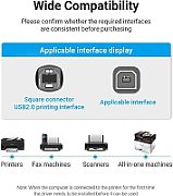 Cablu USB imprimanta Vention, 0.5m, USB-A 2.0 (T) la USB-B 2.0 (T), PVC, negru,  COQBD  (timbru verde 0.08 lei) -6922794748545