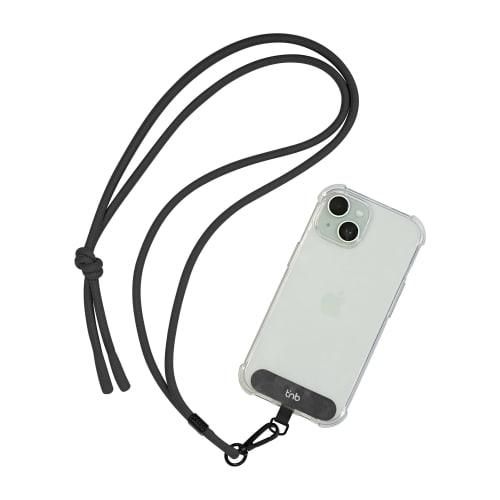 TNB Universal necklace for smartphone + fixation flap - Dark gery