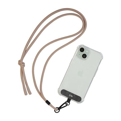 TNB Universal necklace for smartphone + fixation flap - Sand beige
