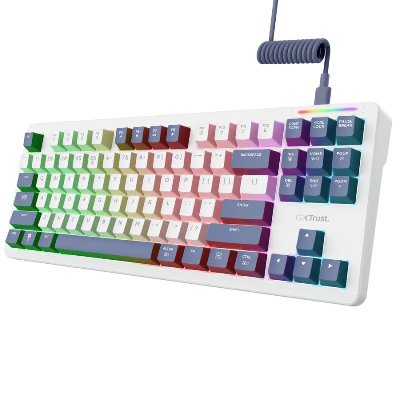 Tastatura mecanica cu fir Trust GXT 872 Xyra TKL, backlight, nr taste 87, alb