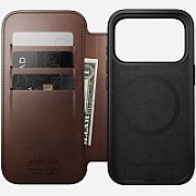 NOMAD Modern Leather Folio - skórzane etui do iPhone 17 Pro kompatybilne z MagSafe  skóra Horween (rustic brown) [go]