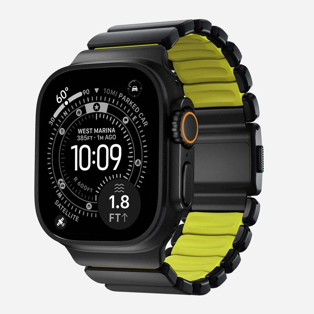 NOMAD Stratos Band - tytanowa bransoleta do Apple Watch 49mm z FKM (black titanium  volt FKM)