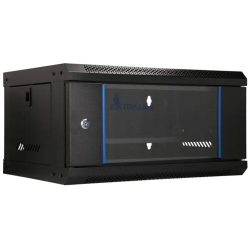 Extralink Lite 4U 530x400 Czarna | Szafa rack | montowana na ścianie  półka w zestawie