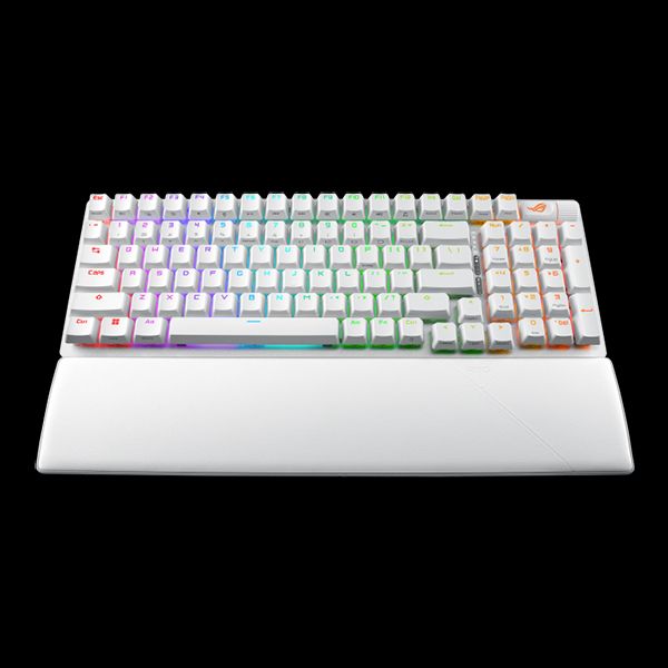 Tastatura Gaming Wireless ASUS X901 SCOPE II 96 WL/WHT/NXSW/US/PBT, Swithuri ROG NX Snow&Storm, Suport de Incheietura Detasabil, Alb