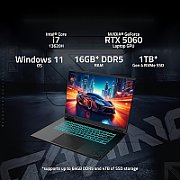 Laptop GIGABYTE A16 cthi3ee894sd,, 16 inch 1920 x 1200, Intel Core i7 13620H (10 C / 16 T, 2.4 GHz - 4.90 GHz, 24 MB Smart Cache cache, 115 W), 16 GB DDR5, 1 TB SSD, nVidia RTX 5050, Fara sistem de operare, Tastatura English, Negru