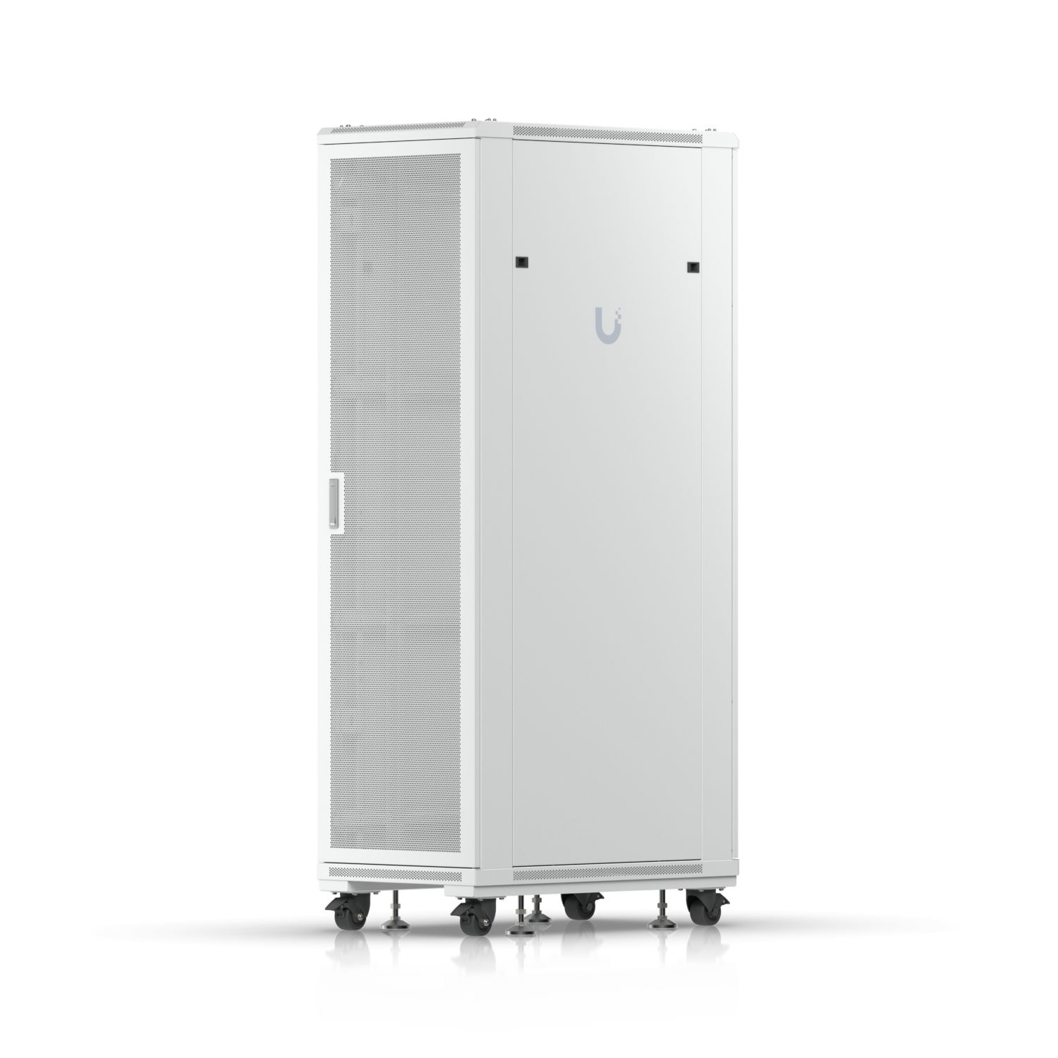 UBIQUITI UniFi UACC-Rack-42U-1000-G 42U Rack Cabinet Fully assembled floor rack with built-in fans, removable panels, and lockable casters, engineered for optimal airflow, heavy-duty stability, and easy equipment access