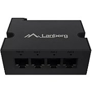 Switch Lanberg DIN-FE4-AT-30W, 4 porturi 1000BASE-T PoE+, Unmanaged, maxiumum network link speed 100 Mbps, chipset Realtek - RTL8305NB, standar PoE 802.3at, 802.3af