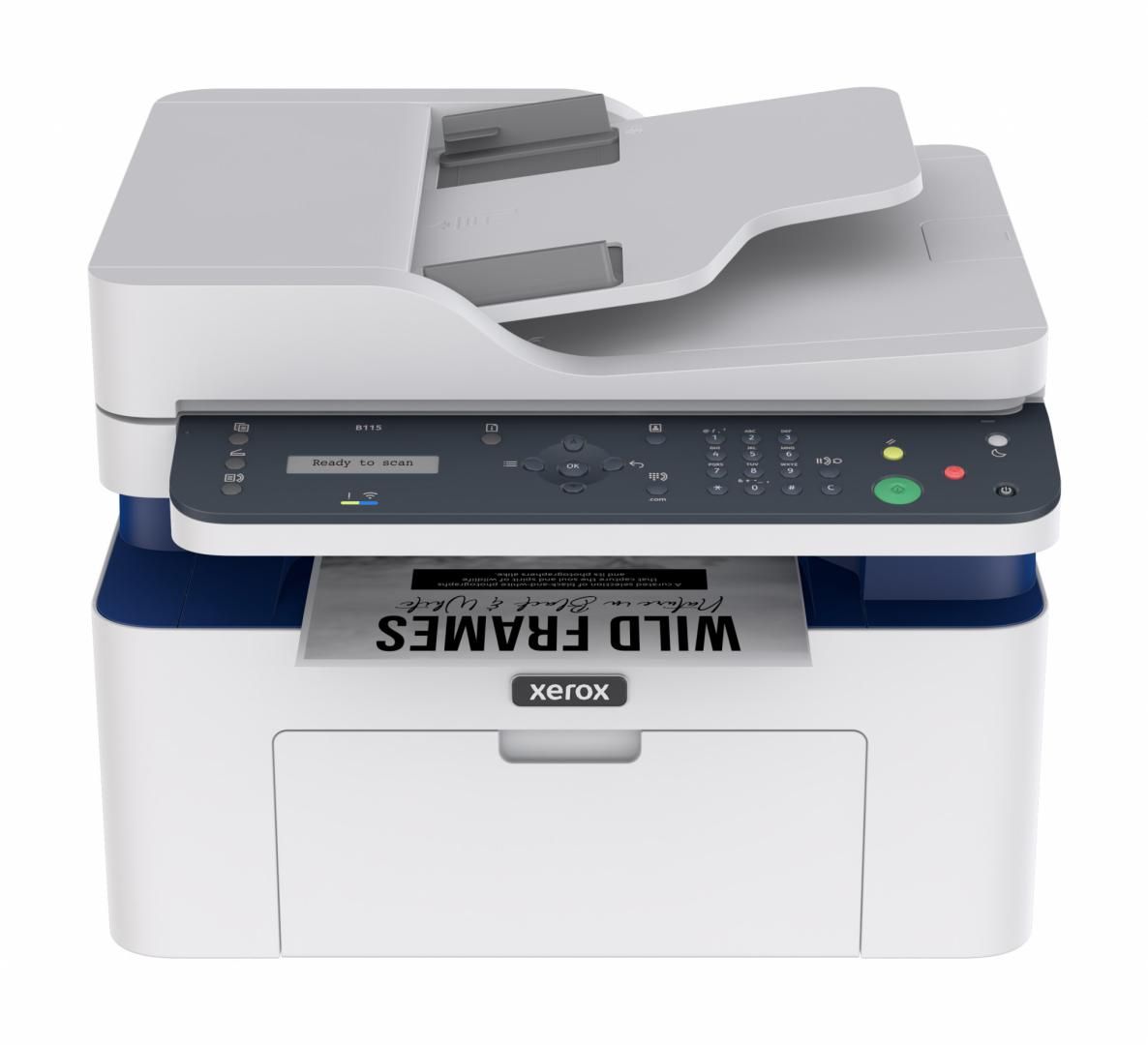 Imprimanta multifunctionala laser monocrom Xerox B115V_NI, A4, duplex, ADF, USB 2.0, Wi-Fi, 30 ppm negru, 0 ppm color