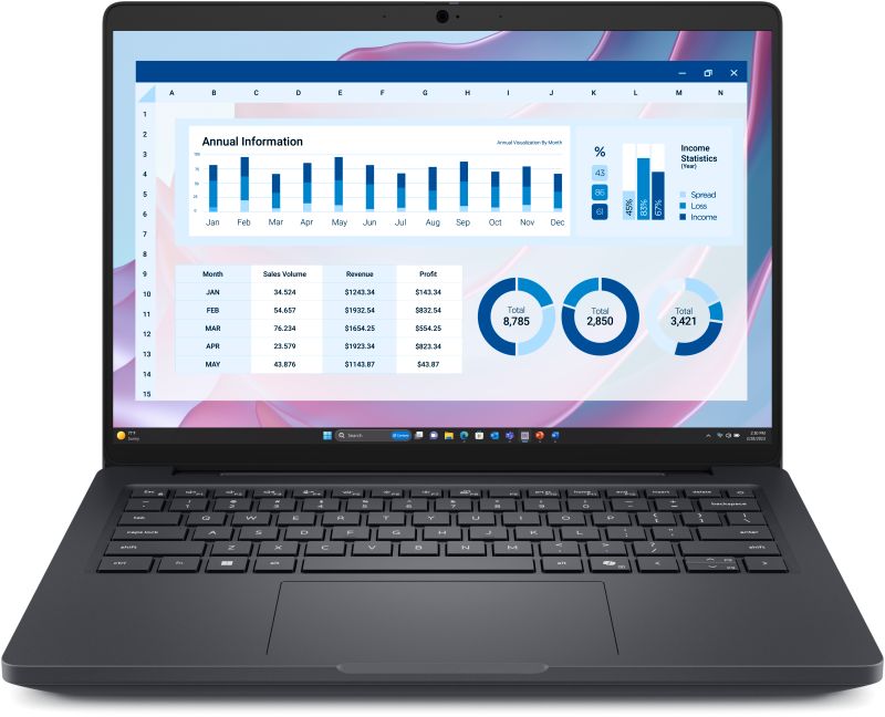 Laptop Dell N/A MC14255, 14.0 inch FHD+, AMD Ryzen AI 7 PRO 350 (N/A C / N/A T, N/A - N/A, N/A cache, N/A), 16 GB DDR5, 512 GB SSD, AMD AMD Radeon Graphics, Windows 11 Pro, Tastatura N/A, Negru